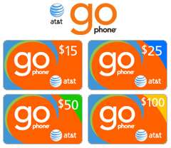AT&T GO REFILL, TOP UP, MINUTES, RECHARGE, PREPAID  
