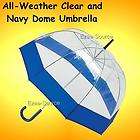 Wholesale Lot of 12pc Clear and Navy Dome Umbrella All Weather 42