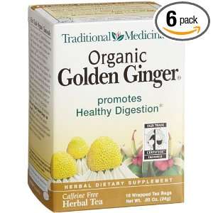 Medicinals Organic Fair Trade Certified Golden Ginger Herbal Tea 