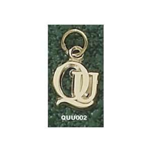 Quinnipiac Bobcats Solid 10K Gold QU 3/8 Pendant  
