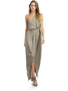 French Connection   One Shoulder Maxi Dress/Smokey