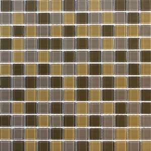   4mm Tropical Brown Glass Mosaic   1 sheet is equal to 1 square foot