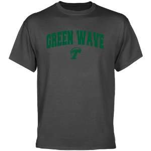 Tulane Green Wave Charcoal Logo Arch T shirt   Sports 