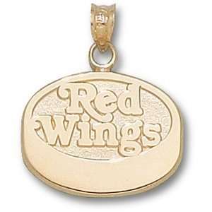  Detroit Red Wings NHL Red Wings Puck Pendant (Gold 