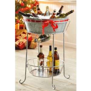  Plow & Hearth Galvanized Drink Tub and Stand