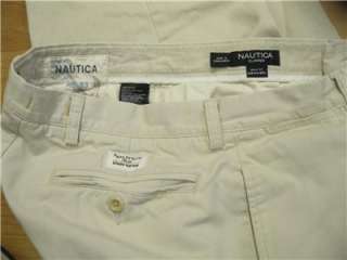   Mens Clipper Flat Front Relaxed Fit Chino Khaki Pants 34x30  