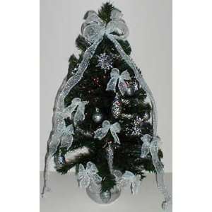  24 Decorated and Lighted Fiberoptic Christmas Tree