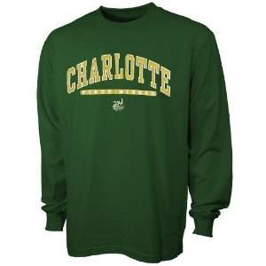  Charlotte 49ers Green Mascot Bar Long Sleeve T shirt 