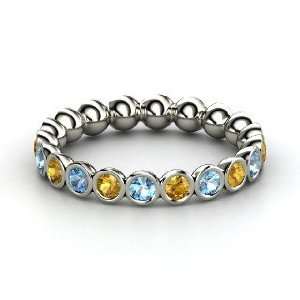  Pod Eternity Band, Sterling Silver Ring with Citrine 