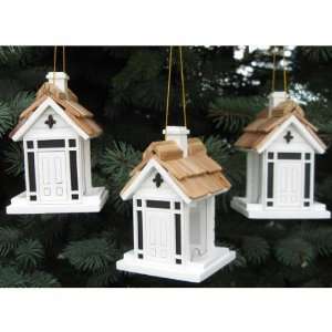  Cottage Feeder Ornament Set (White) (Ornaments) (Christmas 
