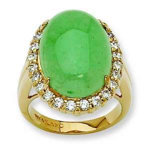  Opaque Aventurine Ring/Gold Plated Mixed Metal Jewelry