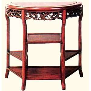   wide Dragon carved Chinese half moon table 