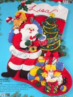 Bucilla CHRISTMAS EVE Santa & Toys Felt Stocking Kit  