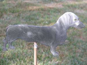 Dachshund Dog yard garden art statue stake metal  