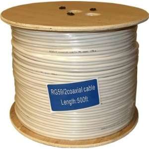  500 White RG59 Copper Clad Video/Power Cable Camera 