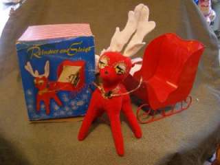   Century Japan Metal Card Holder Sleigh Dakin Dream Pet Reindeer &Box