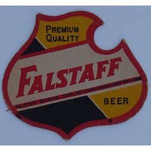  Beer Coaster Falstaff 1950`s 4 3/8x3 7/8 Shield Design 