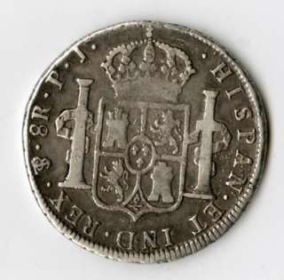 Bolivia Coin 1808PTS PJ Silver 8 Reales VF  