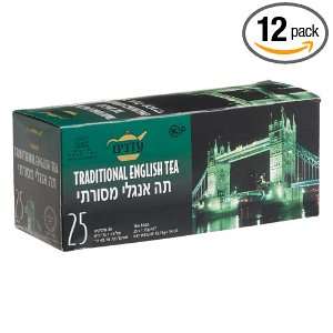 Adanim Traditional English Tea, 25 Count Tea Bags (Pack of 12)