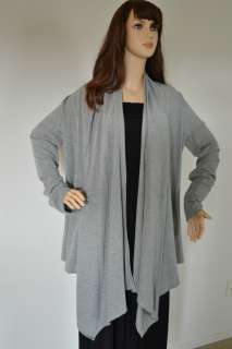 Silver Gray Cardigan Sweater, w/ Glitter Sparkle, Drape Wrap Top, Plus 