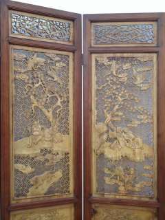   Chinese Antique Boxwood Four Seasons Room Divider Panel WK2119  