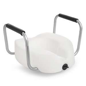  Toilet Seat Raised Clamp On w/Arms   1391AP Invacare 