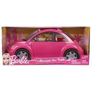 NEW BLONDE BARBIE PINK CAR WITH DOLL INCLUDED VOLKSWAGON NEW BEETLE 