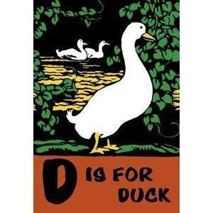  Vintage Art D is for Duck   12428 8