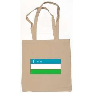 Uzbekistan Flag Tote Bag Natural