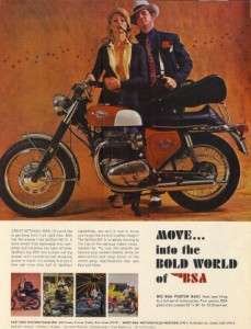 1968 BSA Spitfire MK IV Motorcycle Original Color Ad  