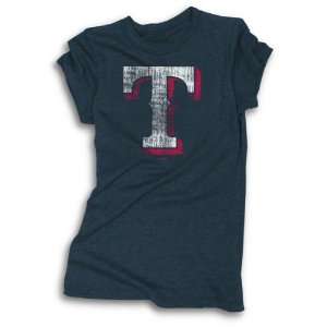  Texas Rangers Womens Navy Tri Blend Tunic Length T Shirt 