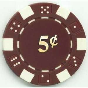 Las Vegas Gold Casino 5¢ Poker Chips, Set of 25  Sports 