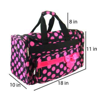   Women Pink Dot Print Duffle Bag Gym Tote Weekend Travel Handbag  