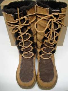 UGG AUSTRALIA AUTHENTIC CHESTNUT UPTOWN TALL LACE UP BOOTS, WOMENS 