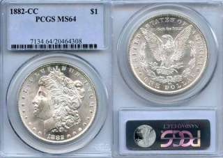 1882 CC Morgan Dollar PCGS MS64  