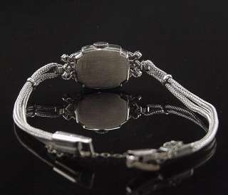 Stunning Antique Art Deco 14K White Gold Hamilton Diamond Ladies Watch 
