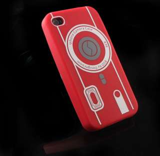1x Camera Design Silicone Skin Case Cover For Apple iPhone 4 4G 