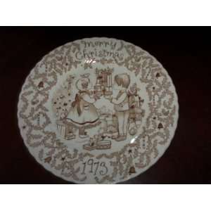  Merry Christmas 1973 Plate By Crawford China Co 