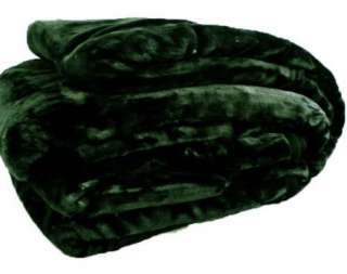   Soft Faux Mink Blanket Queen Size New   Black Navy Brown Green  