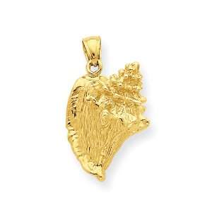  14K 3 D Conch Shell Pendant Jewelry