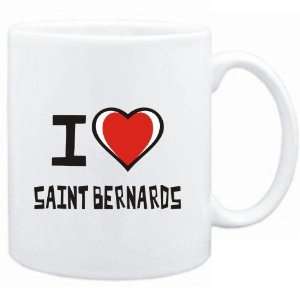  Mug White I love Saint Bernards  Dogs
