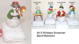   set of 5 Wireless Snowman Band with Trombone Tony + Saxophone  