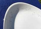 Meito Fine China Oval Platter White Flowers Gray/Silver Scrolls 