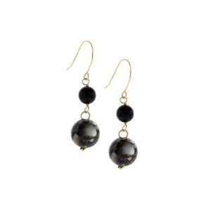   Black Onyx & Black Mother of Pearl Mosaic Earrings jewelmak Jewelry