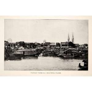 1902 Print Catholic Cathedral Pearl River Canton China 