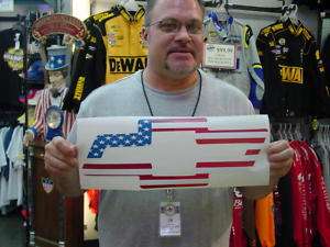 CHEVY BOWTIE USA AMERICAN FLAG VINYL DECAL   MEDIUM  