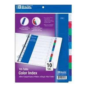   Ring Binder Dividers w/ 10 Color Tabs, Case Pack 24