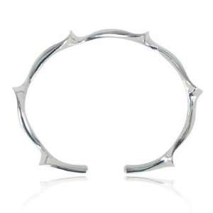    Chuvora Sterling Silver Wavy Cuff Bracelet for women Jewelry