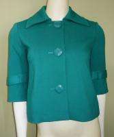 New HAROLDS Green Teal Elbow Length Sleeve Cropped Jacket XS  