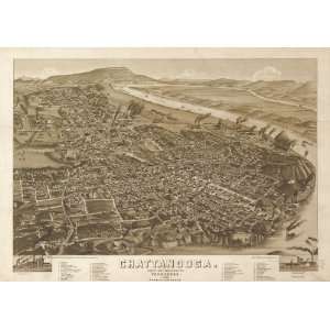  Panoramic Map Chattanooga, county seat of Hamilton County, Tennessee 